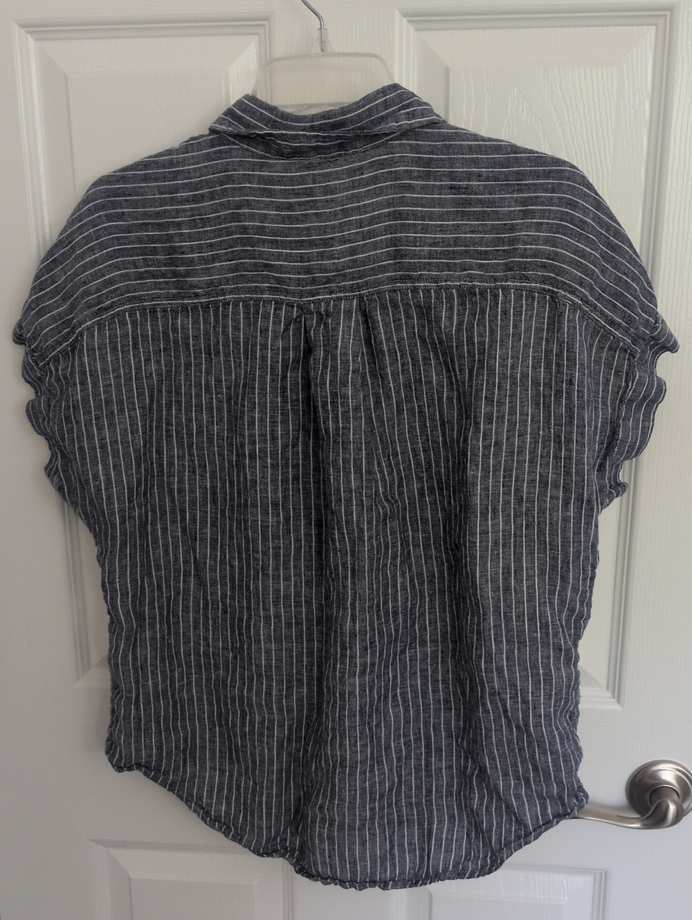 Quince European Linen Camp Shirt - Chambray Stripe - L - Picture 6 of 6